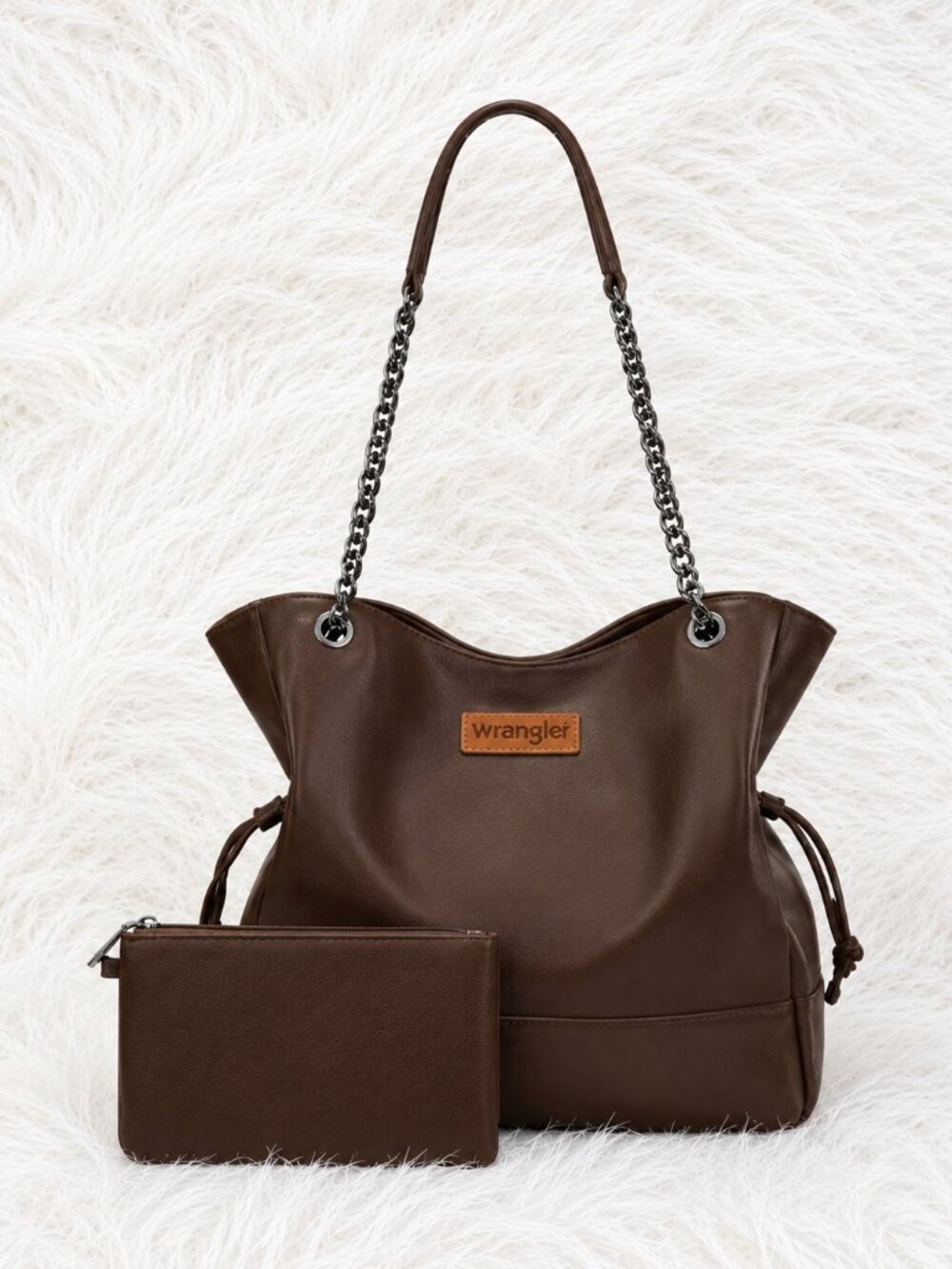 Wrangler Brown Tote Bag with Matching Removable Pouch